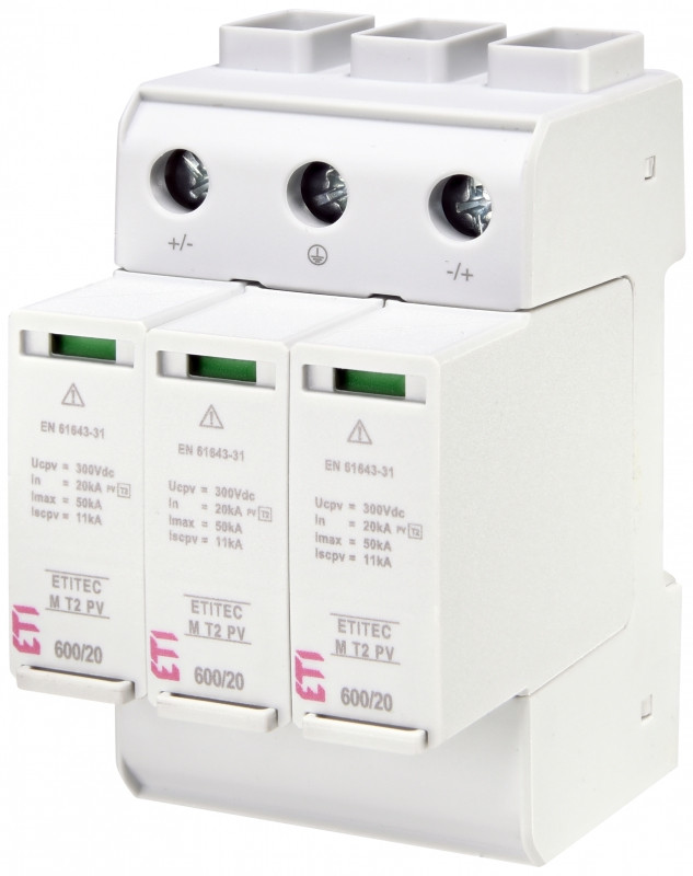 protectie supratensiuni etitec m t2 pv 600/20 y 002440735